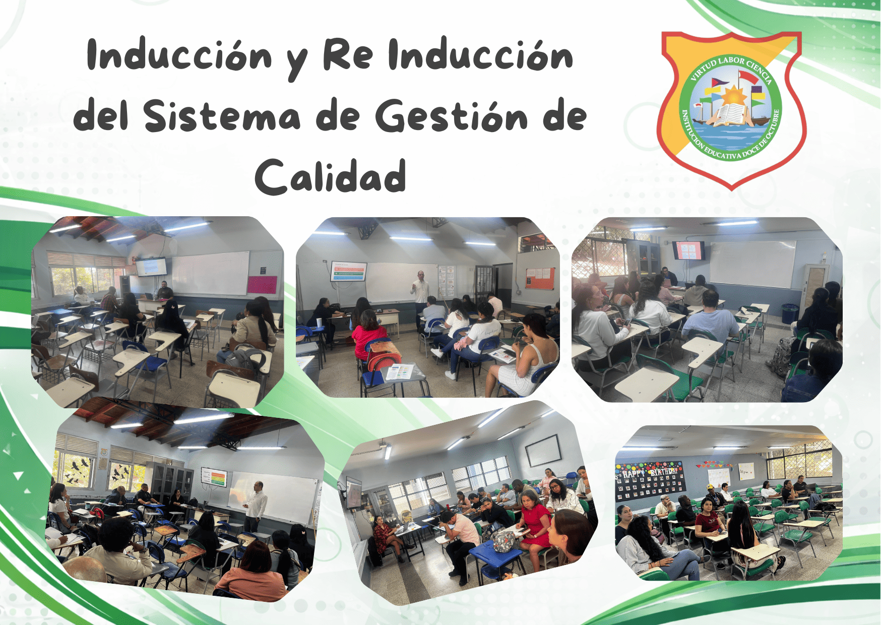 El pasado jueves 5 de febrero, la Institución Educativa Doce de Octubre llevó a cabo la jornada pedagógica de Inducción y Reinducción del Sistema de Gestión de Calidad, orientada a fortalecer los diferentes procesos de la institución.